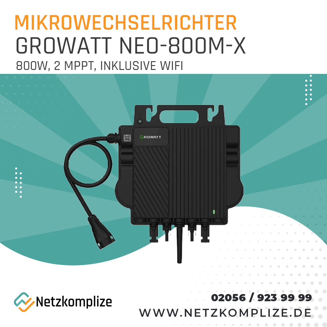 Growatt NEO800M-X, 800W Wechselrichter mit WIFI und 2 MPPT